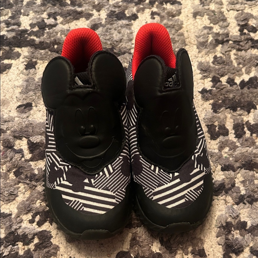 Adidas Kids Black and Red Mickey Mouse Sneakers